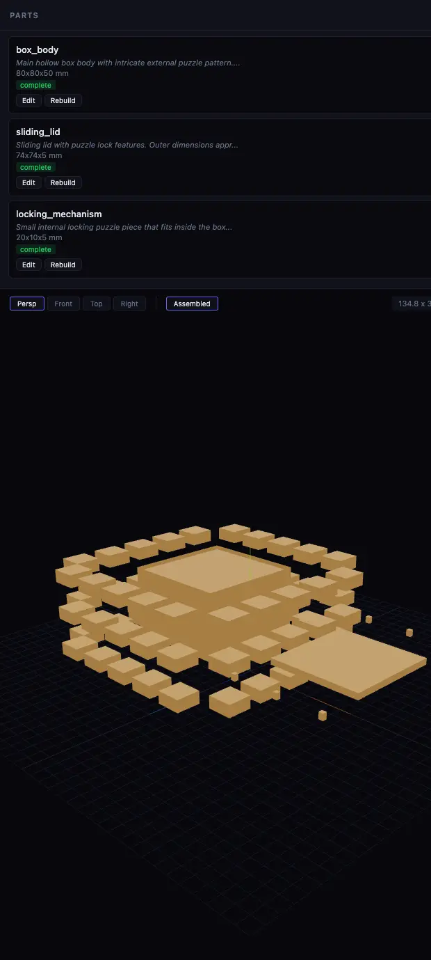 MeshCAD — part-aware CAD interface