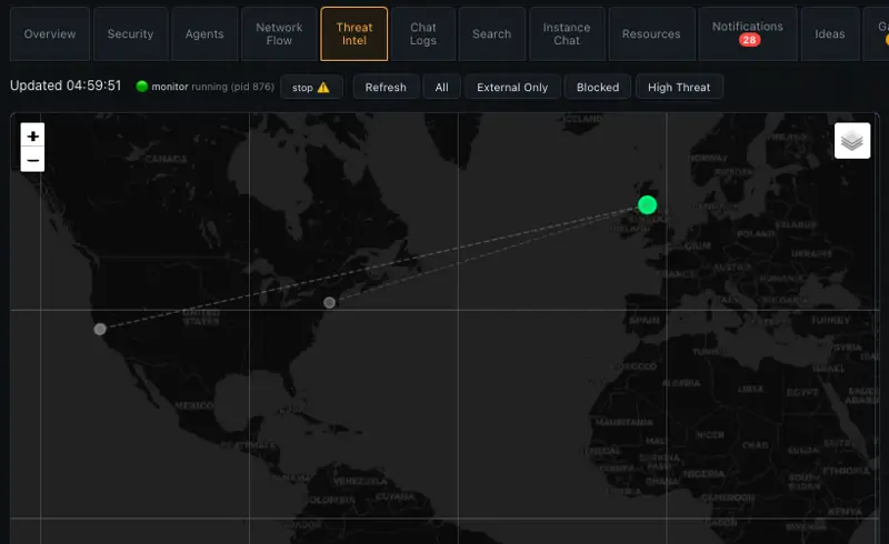Operations Command Center — threat-intelligence interface