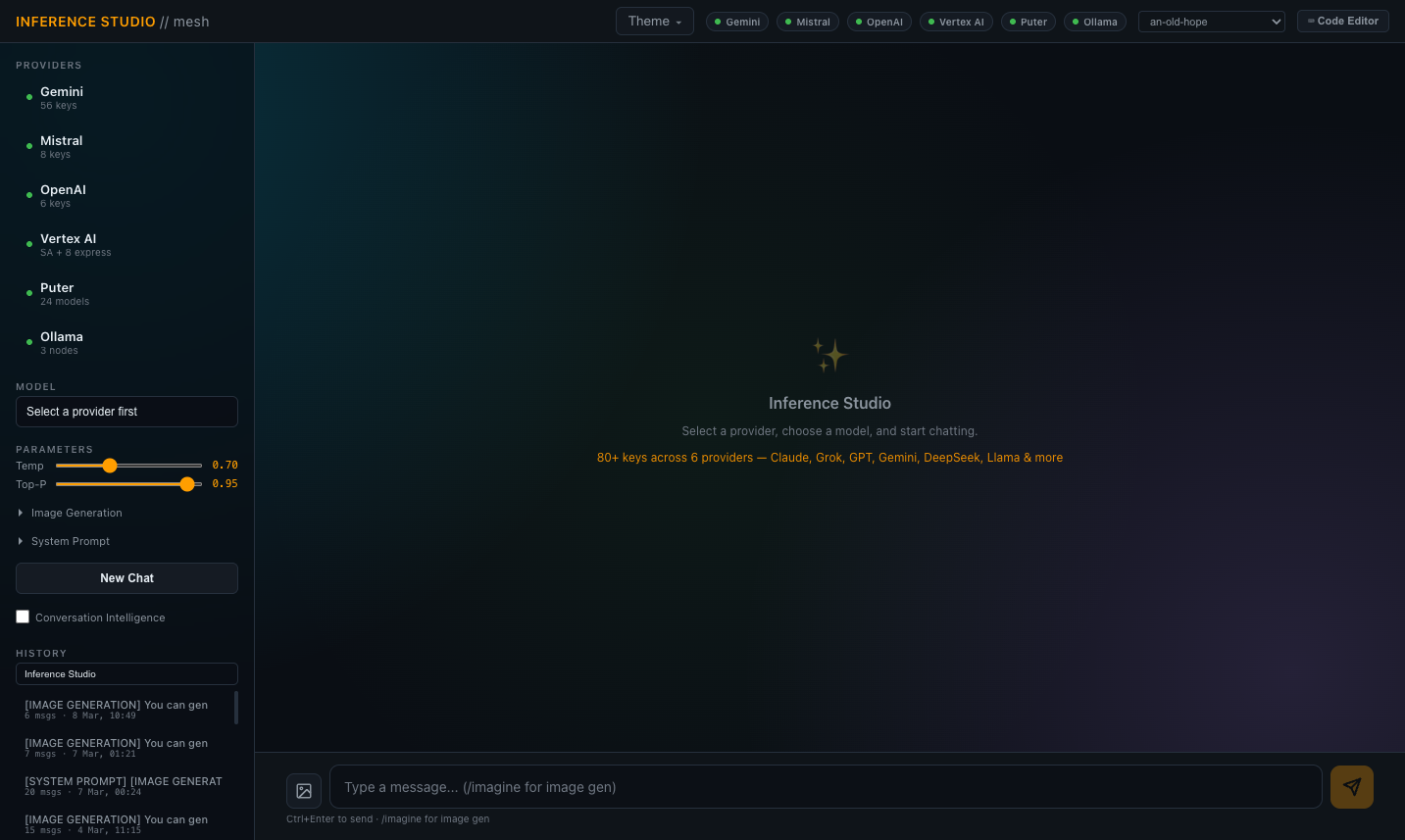 Multi-Provider Inference Studio